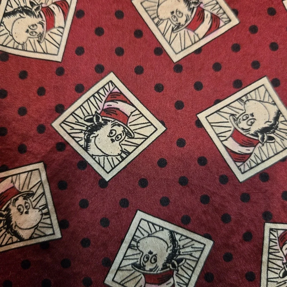 Dr. Seuss Sz M (30-32) Cat In The Hat Red SILK Boxer Shorts Pajamas 1994 Vintage